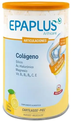 EPAPLUS Arthicare, Colágeno Hidrolizado con Silicio y Ácido Hialurónico, Disolución Instant Sabor Limón, Tratamiento 30 Días, 331g