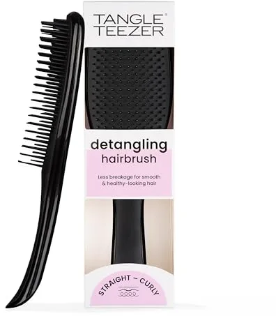 Tangle Teezer Ultimate Detangler Hairbrush - Cepillo Desenredante para Pelo Seco y Mojado - Apto para Todo Tipo de Cabello - Púas de Doble Altura para Menos Rotura y Sin Nudos - Negro Regaliz