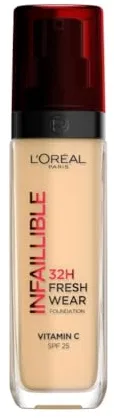 L'Oréal Paris, Base de maquillaje Líquida Infaillible 32h Fresh Wear, Para todo tipo de piel, Larga duración, cool rose, 30 ml