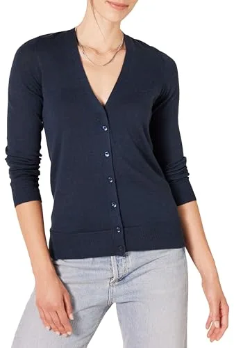 Amazon Essentials Jersey Ligero con Cuello de Pico (Disponible en Tallas Grandes) Mujer, Azul Marino, M