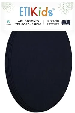 Rodilleras color Marino termoadhesivas de plancha. Coderas para proteger tu ropa y reparación de pantalones, chaquetas, jerseys, camisas. 16 x 10 cm. (6)