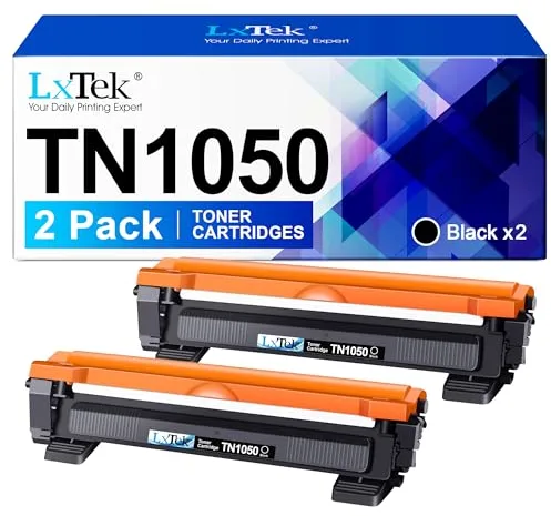 LxTek TN1050 TN 1050 Tóner Compatible para Brother TN 1050 TN-1050 Tóner para Brother DCP1610w DCP1510 DCP 1612w HL 1110 HL-1210w MFC 1910w HL-1212w Impresora (2 Negro)