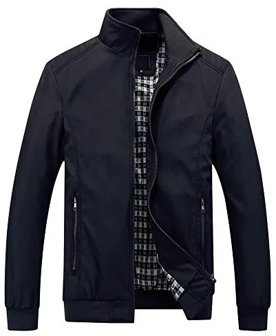Chaqueta para hombre, de invierno, cálida, de terciopelo, informal y gruesa, con cuello mandarín Negro M
