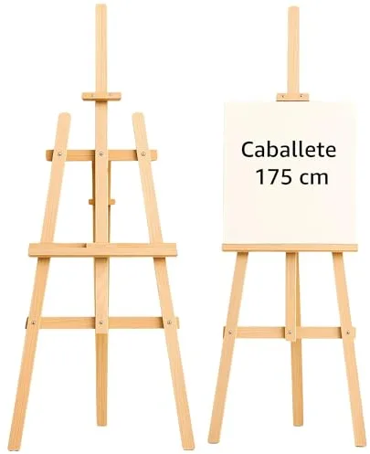 Caballete pintura de madera 175 cm - Caballetes plegables y regulables en altura para pintar Soporte para lienzo ideal para artistas pintura y tableau de boda Perfecto para niños y adultos