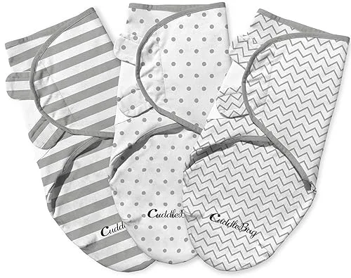 CuddleBug - Manta Ajustable para bebé (3 Unidades, tamaño pequeño/Mediano, 0-3 Meses)