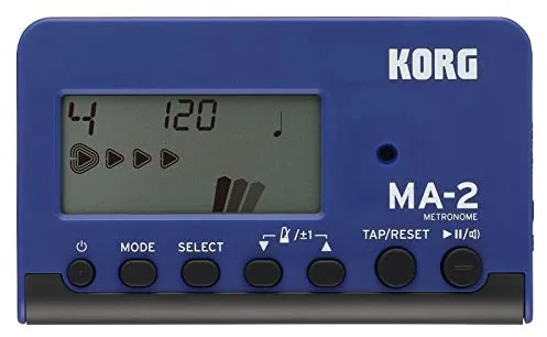 KORG MA-2 - Metrónomo digital de bolsillo con pantalla LCD, azul y negro