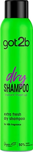 Got2b - Champú Seco Frescor Extra, 200 ml, Refresca tu cabello al instante, Un día de extra de frescor para tu cabello