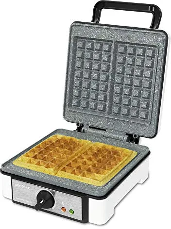 Cecotec fun gofrestone double, gofrera con 1200 w de potencia, revestimiento de piedra ecológico antiadherente rockstone, doble capacidad