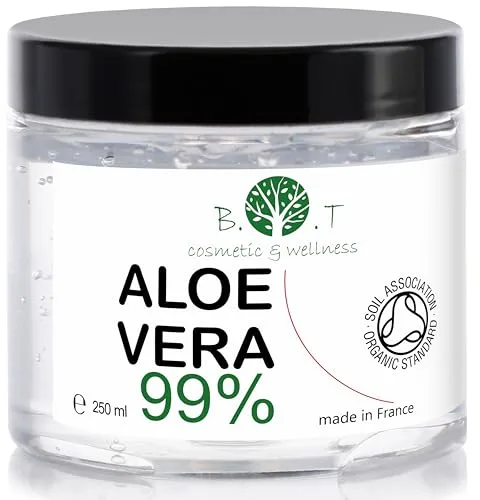 Aloe Vera Gel, Gel Aloe Vera Cultivo Orgánico, 100% Natural, Hidratante Piel Cabello, After Sun, Antiarrugas, Anti Acné, Reafirmante, Anti Estrías, 250 ml