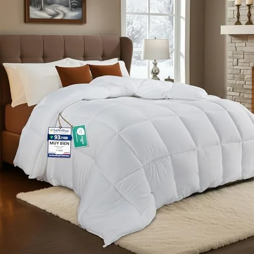 Utopia Bedding Edredón Acolchado 220x240 cm, Edredon Cama 135/150, Verano Relleno Nórdico 200 gr/m² en 100% Suave Microfibra (Blanco)