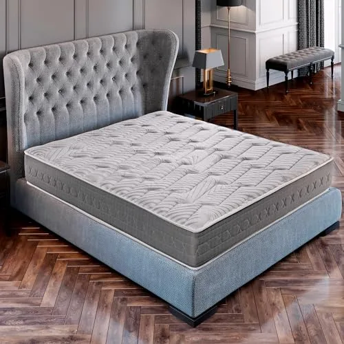 ROYAL SLEEP - Colchón Viscoelástico Hilo Carbono y Biocerámico | 90x190 | Altura 25cm | Firmeza Alta | Gama Alta | Efecto Antiestrés y Regenerador | Ceramic Plus