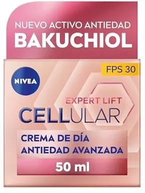 NIVEA Cellular Expert Lift Crema de día Antiedad Avanzada FP30 (1 x 50 ml), crema de día con ácido hialurónico y bakuchiol puro, crema reafirmante, crema antiedad