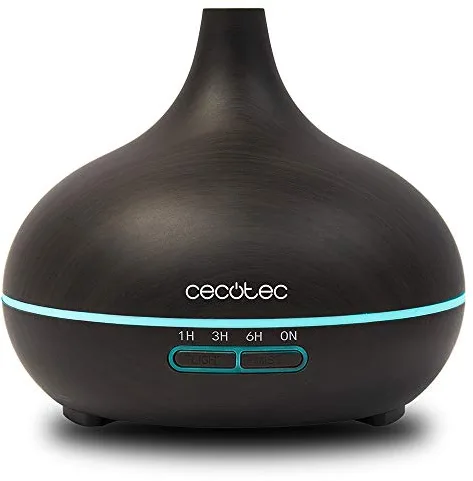 Cecotec Humidificador Ultrasónico y Difusor de Aromas con Temporizador Pure Aroma 300 Yin. 10 W, 300 ml, Temporizador hasta 6 Horas, 7 Colores LED, Función Aromaterapia, Ultrasilencioso