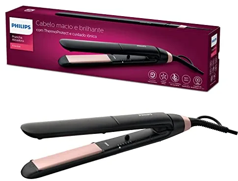 Philips Plancha de pelo serie 3000 con Tecnología ThermoProtect, Iones, Placas Ceramicas de 100mm de Largo con Queratina, BHS378/00, Malva