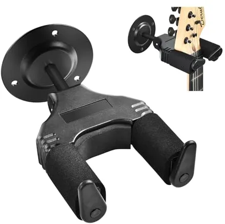OTraki Colgador de Guitarra Electrica para Pared con Gravedad Bloqueo Automático Soporte Duradero Guitar Wall Hanger para Bajo, Mandolina, Violín y Múltiples Instrumentos