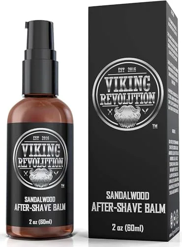 Viking Revolution - Bálsamo After Shave Hombre - Calma e Hidrata la Piel Después del Afeitado - Elimina la Irritación de la Cuchilla para un Acabado Suave y Sedoso - Aroma a Sándalo - 60ml