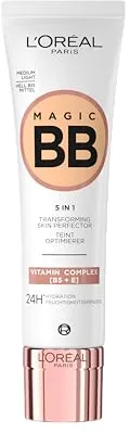 L'Oreal Paris Make-up Designer, Fondo de maquillaje BB cream, Color Medio Claro, 30 ml (Paquete de 1)