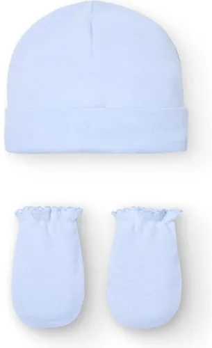 BABIDU Conjunto Bebé Recién Nacido con Gorro y Manoplas Algodón Suave, Primera Puesta Niño y Niña, Ropa Hospital y Maternidad, Colores Pastel