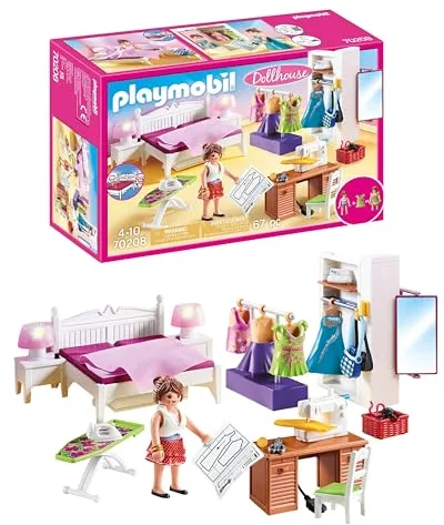 PLAYMOBIL Dollhouse 70208 Dormitorio, con Efectos de Luz, A Partir de 4 años