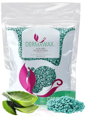 Perlas de Cera Aloe Vera 1 kg Profesional – Cera Depilatoria Sin Bandas para Piel Sensible, Brasileña, Facial y Corporal – Dermawax