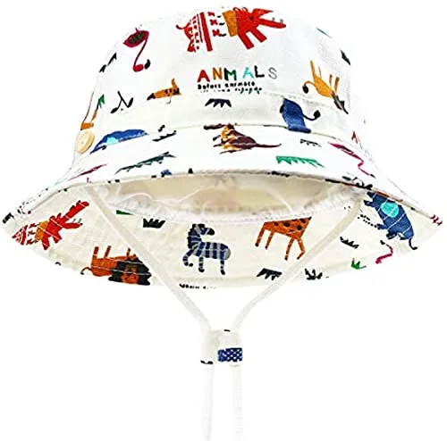 DRESHOW Unisexo Bebé Niña Niño Sombrero de Sol Verano Algodón Ajustable Pescador Gorra Protección de Sol Anti UV Para Exteriores/Natación/Playa/Piscina UPF 50+