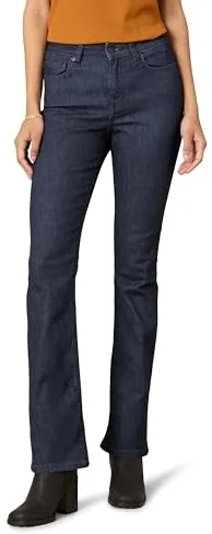 Amazon Essentials Vaqueros Acampanados Ajustados y Elásticos de Tiro Medio - colores interrumpidos Mujer, Lavado Suave, 44