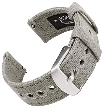 Archer Watch Straps - Correas de Reloj de Tela de Liberación Rápida (Gris Ceniza, 18mm)