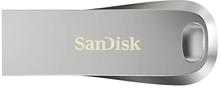 SanDisk Ultra Luxe Pendrive, USB Type-A, 128 GB (Unidad Flash, Velocidad de lectura hasta 400 MB/s, USB 3.2 Gen 1 + USB 3.0 compatible, Protección con Contraseña, RescuePRO Deluxe, Metálico) Plata