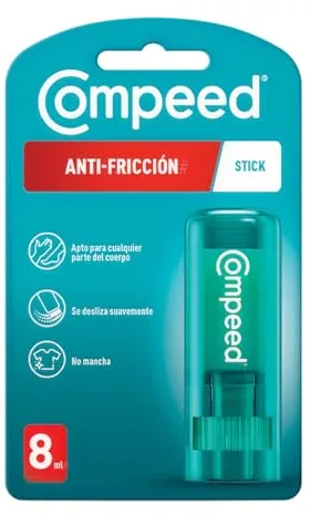 COMPEED Stick Anti-fricción, Tratamiento de Pies Fricción y Ampollas, Barra 8 ml