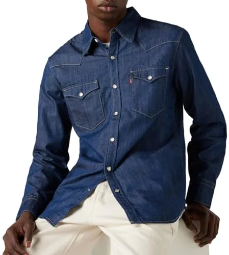 Levi's Barstow Western Standard Camisa Hombre, Indigo Rinse, M
