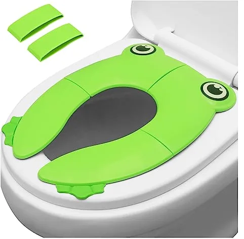 PandaEar Adaptador WC Niños | WC Portatil Niños | Reductor de Inodoro para Viajes y Entrenamiento de Baño | Ideal para Niños y Niñas (Verde)