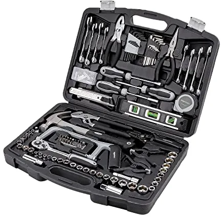 Amazon Basics Caja de herramientas de uso general para el hogar, 173 piezas
