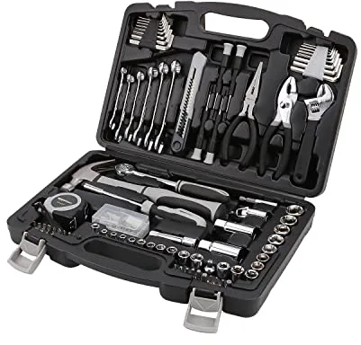 Amazon Basics Caja de herramientas de uso general para el hogar, 131 piezas