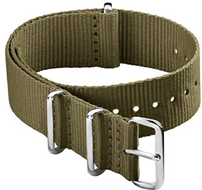 Archer Watch Straps - Correas de Reloj Estilo NATO Clásico de Nailon (Verde Oliva, 22mm)