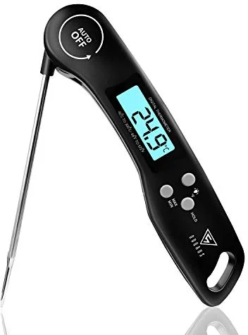 DOQAUS Termómetro Cocina de Lectura instantánea de 3s, Termómetro Alimentos Digital con Sonda larga y ° C / ° F Conmutable, para Carne, BBQ, Comida, Horno, Liquidos, Aceite, Agua(Negro)
