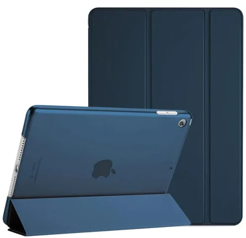ProCase Funda para iPad 10.2" iPad 9 2021 / iPad 8 2020 / iPad 7 2019 Generación, Carcasa Folio Ligera Delgada Tapa Inteligente Reverso Translúcido Soporte -Azul Marino