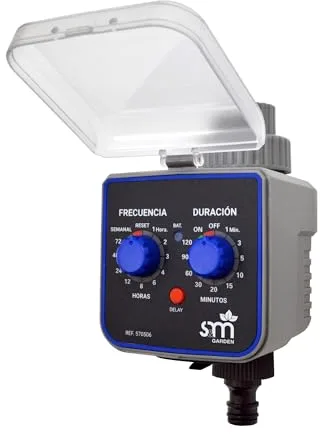 S&M 590054 Programador de Grifo de 1 Salida para riego automático H-M, Color Gris/Negro, 3/4"