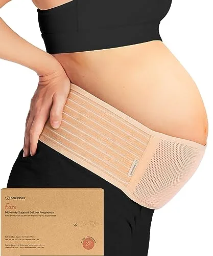 KeaBabies Banda De Maternidad Para El Embarazo - Cinturón De Soporte Para Embarazo Suave & Transpirable - Bandas De Soporte Pélvico (Classic Ivory, M/L)