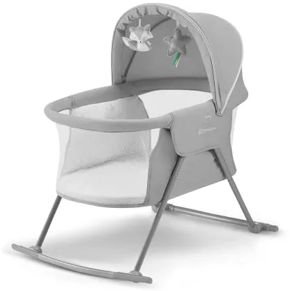 kk Kinderkraft Cuna Bebé Lovi, Moisés, Bolsa de Transporte, Juegos, Viaje, Gris