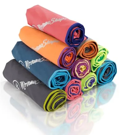 NirvanaShape Toalla de Microfibra | 14 Colores | 8 Dimensiones | Toalla de Viaje Ligera, Absorbente y de Secado Rápido | Toalla de Baño para Viajes | Ideal para Playa, Camping, Yoga y Sauna