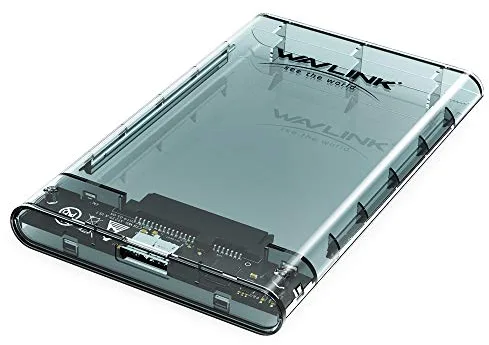 WAVLINK Carcasa Externa para Disco Duro de 2,5«, Carcasa Externa para Disco Duro SSD SATA de 9,5mm 7mm 2,5» con Cable USB3.0, Montaje sin Herramientas, aceleración UASP