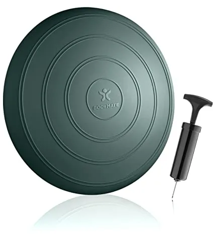 BODYMATE Cojín de equilibrio Comfort con bombín, diámetro 33 cm | Cojín propioceptivo, cojín inestable, cojín de asiento | Entrenamiento de tronco, espalda, fitness, rehabilitación, coordinación