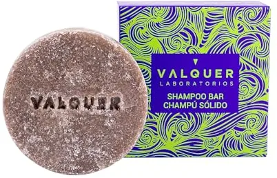Valquer Champú Solido Luxe para Todo Tipo de Cabello. Hidrata, Limpia y Revitaliza el Cabello Consiguiendo un Pelo Suave y Radiante, con Extracto de Arándano y Aguacate. Vegano. 50 g.