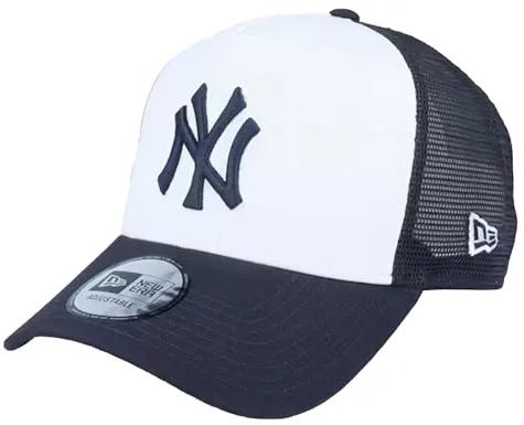 New Era York Yankees Frame Adjustable Trucker Cap Team Colour Block White/Blue - One-Size
