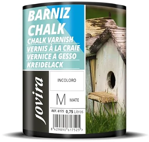 JOVIRA PINTURAS Barniz - Chalk Paint al Agua Mate. Renueva tus muebles con creatividad. (750 Mililitros, Barniz Chalk Paint) B-24