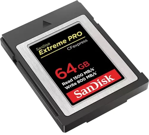 SanDisk 64GB Extreme PRO tarjeta CFexpress Type B, hasta 1500 MB/s + RescuePro Deluxe, Grabación de vídeo RAW 4K