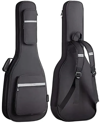 CAHAYA Bolsa Guitarra Electrica Acolchada 12mm Funda para Guitarra Electrica con 6 Bolsillos para Libros de Música y Accesorios con Diseño Reflectante Modelo CY0201
