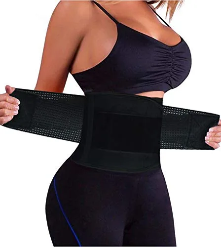 YIANNA Mujer Faja Reductora Abdominal Lumbar Fajas Reductoras Abdomen Cintura Adjustable para Deporte Fitness Negro,8003 Size XL