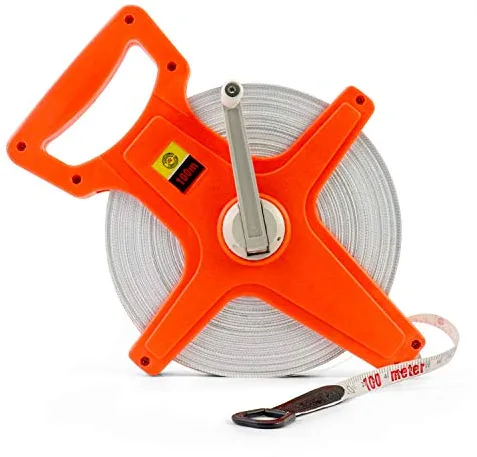 QWORK Cinta métrica de fibra de vidrio, 100M /330 FT, Ancho 12.5 mm