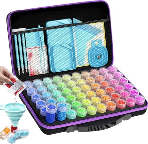 ARTDOT Diamond Painting Kit Completo, 60 Cajas de Almacenamiento de Pintura Diamante, Accesorios para Cuadro de Diamantes, Manualidades para Adultos